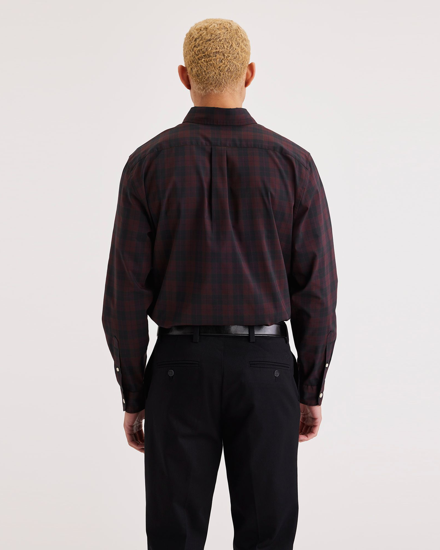 Back view of model wearing Meadow Signature Comfort Flex Shirt, Classic Fit.