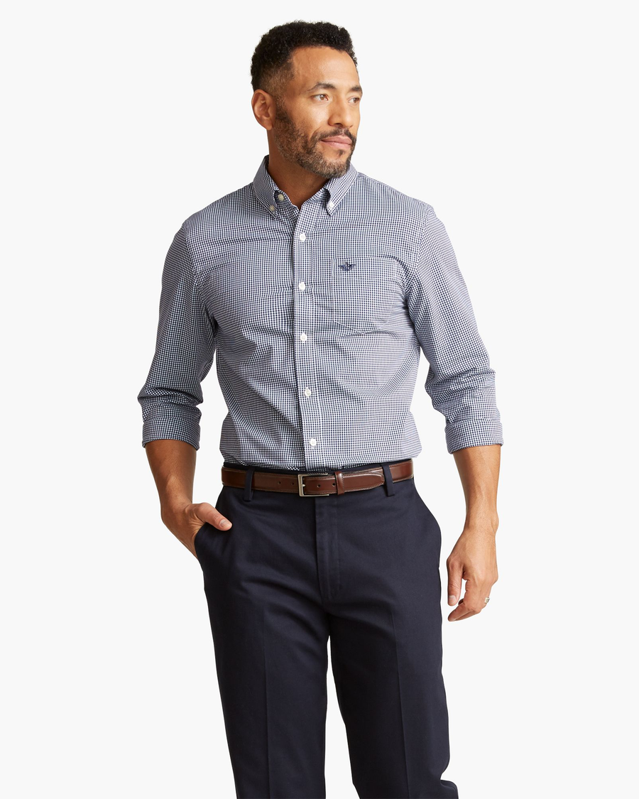Grey button online down shirt