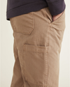 View of model wearing Medium Brown California Carpenter Pants, Straight Fit.