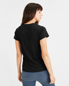 Back view of model wearing Mineral Black Favorite Tee Shirt, Slim Fit.