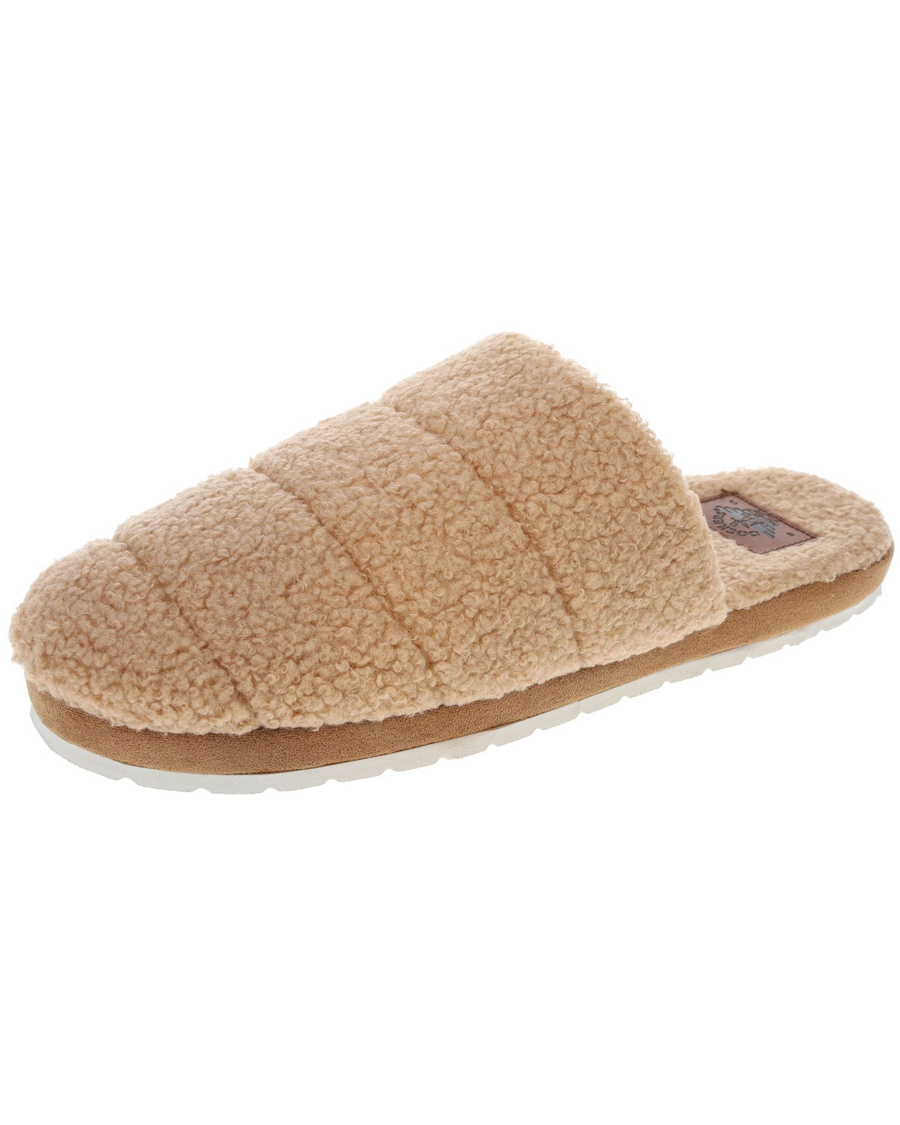 Front view of  Mink Brown Quilted Micro-Sherpa Scruff Slip-On.