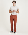 Front view of model wearing Mocha Bisque Original Chinos, Slim Fit.