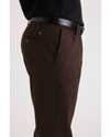 Side view of model wearing Mole Signature Iron Free Khakis, Slim Fit with Stain Defender®.