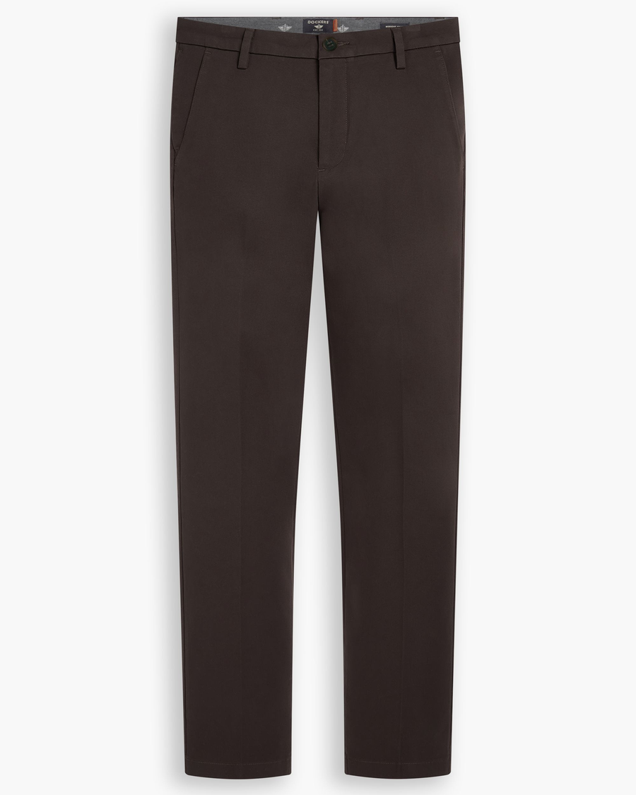 View of model wearing Mole Workday Khakis, Slim Fit.