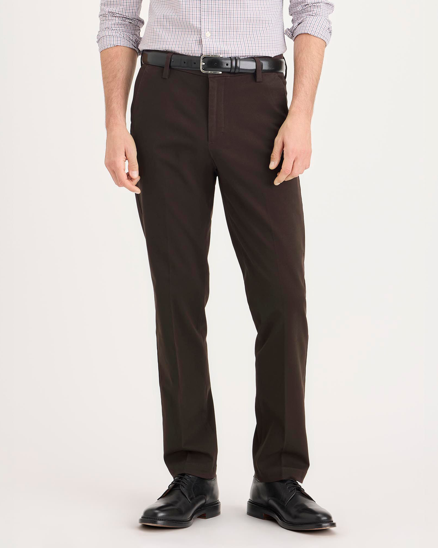 Front view of model wearing Mole Workday Khakis, Slim Fit.