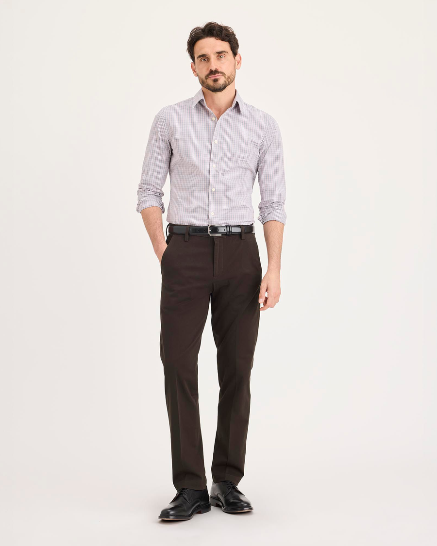 Front view of model wearing Mole Workday Khakis, Slim Fit.