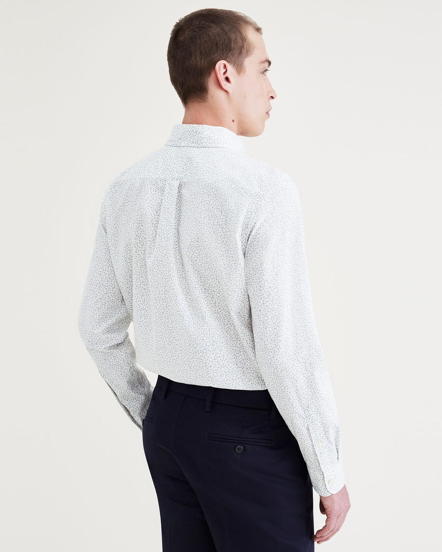 Back view of model wearing Mountain Creek Signature Comfort Flex Shirt, Classic Fit.