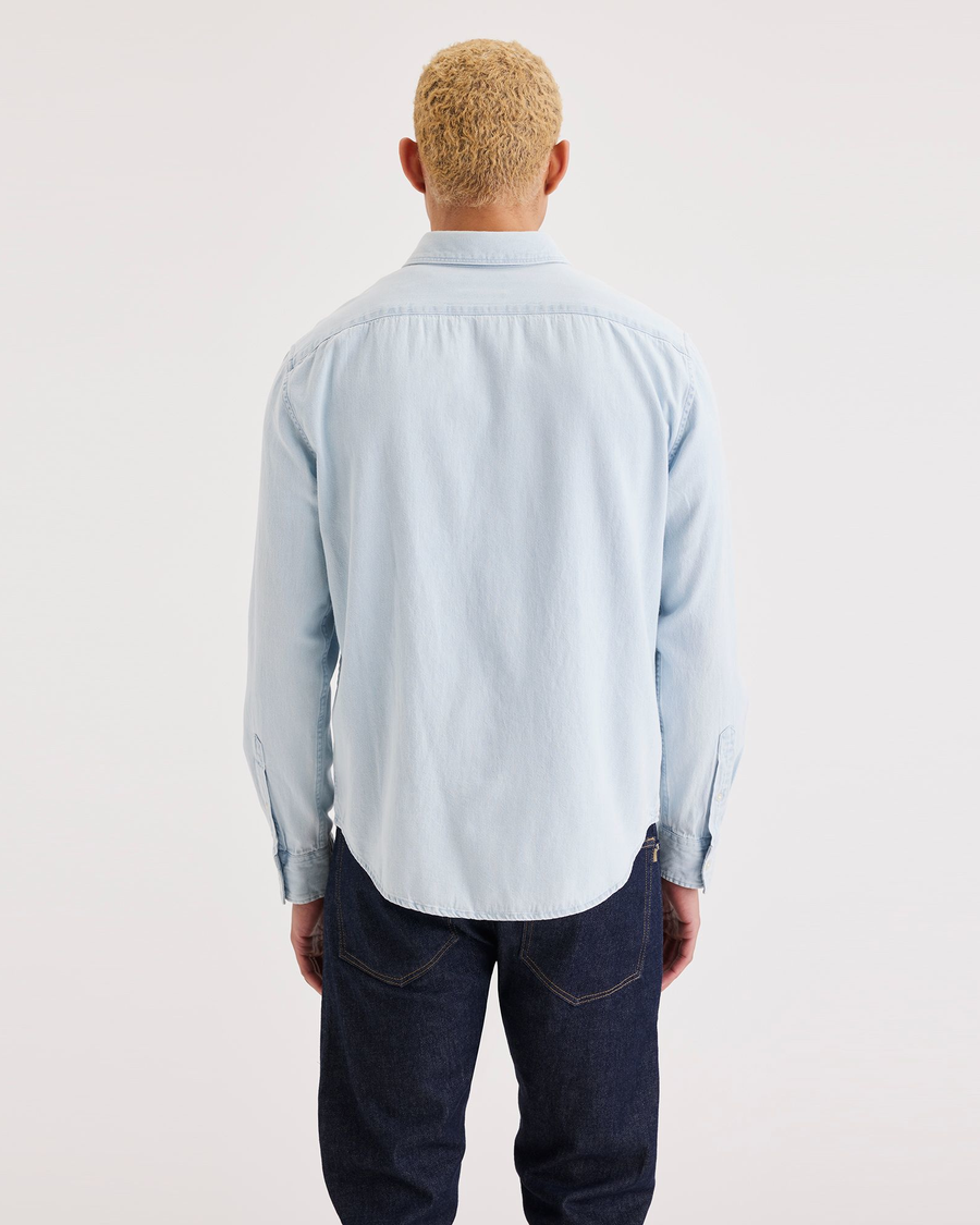 Back view of model wearing Nautical Casual Shirt, Regular Fit.