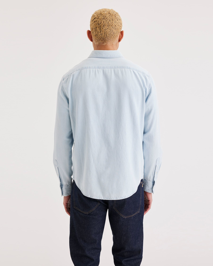 Back view of model wearing Nautical Ultimate Shirt, Regular Fit.