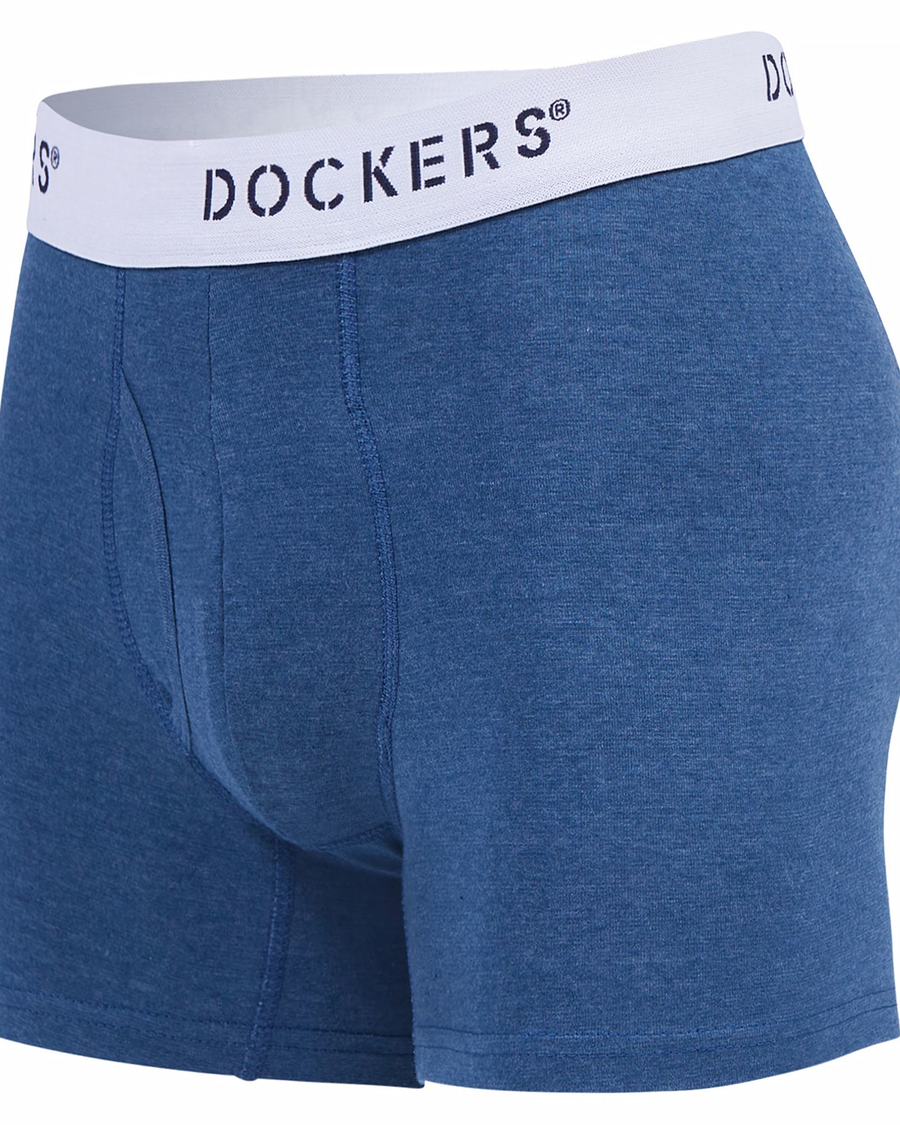 View of  Navy Anchor Cotton Stretch Boxer Brief, 4 Pack.