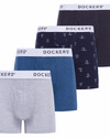 Front view of  Navy Anchor Cotton Stretch Boxer Brief, 4 Pack.