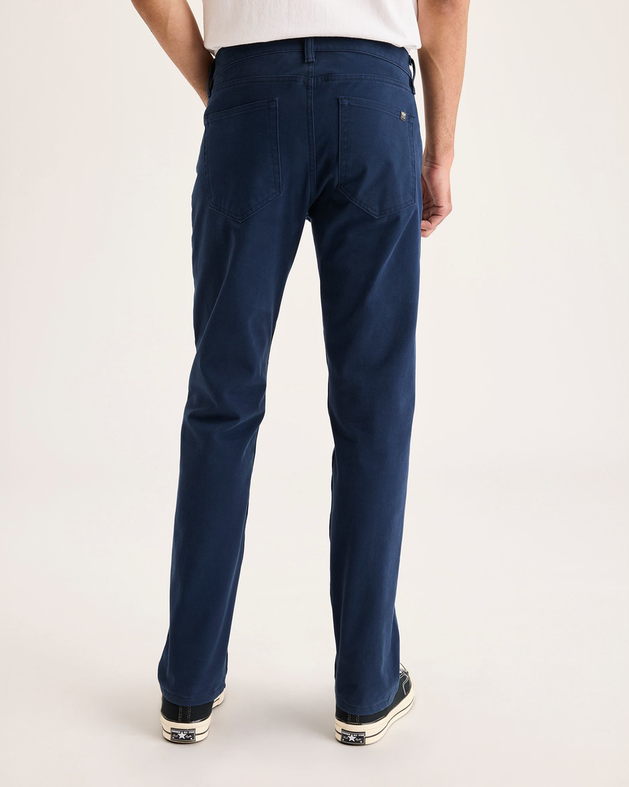 Back view of model wearing Navy Blazer All-Day 5-Pocket, Slim Fit.