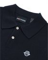View of model wearing Navy Blazer Dockers® x Malbon Sweater Polo, Regular Fit.