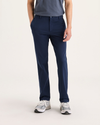 Front view of model wearing Navy Blazer Go Activeflex Chino, Slim Fit.
