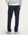Back view of model wearing Navy Blazer Go Airweave Chino, Straight Fit.