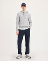 Front view of model wearing Navy Blazer Go Airweave Chino, Straight Fit.