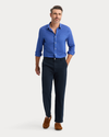 View of model wearing Navy Blazer Original Chino Pants, Relaxed Taper Fit.