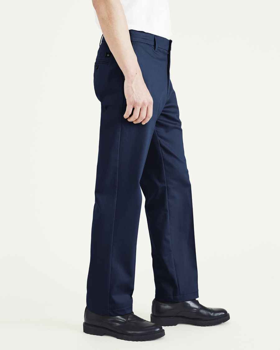 dockers navy blue dress pants Men's Dockers Signature Iron-Free Stain Defender Slim-Fit Khaki Pants Color: Timber Wolf Size: 30X32