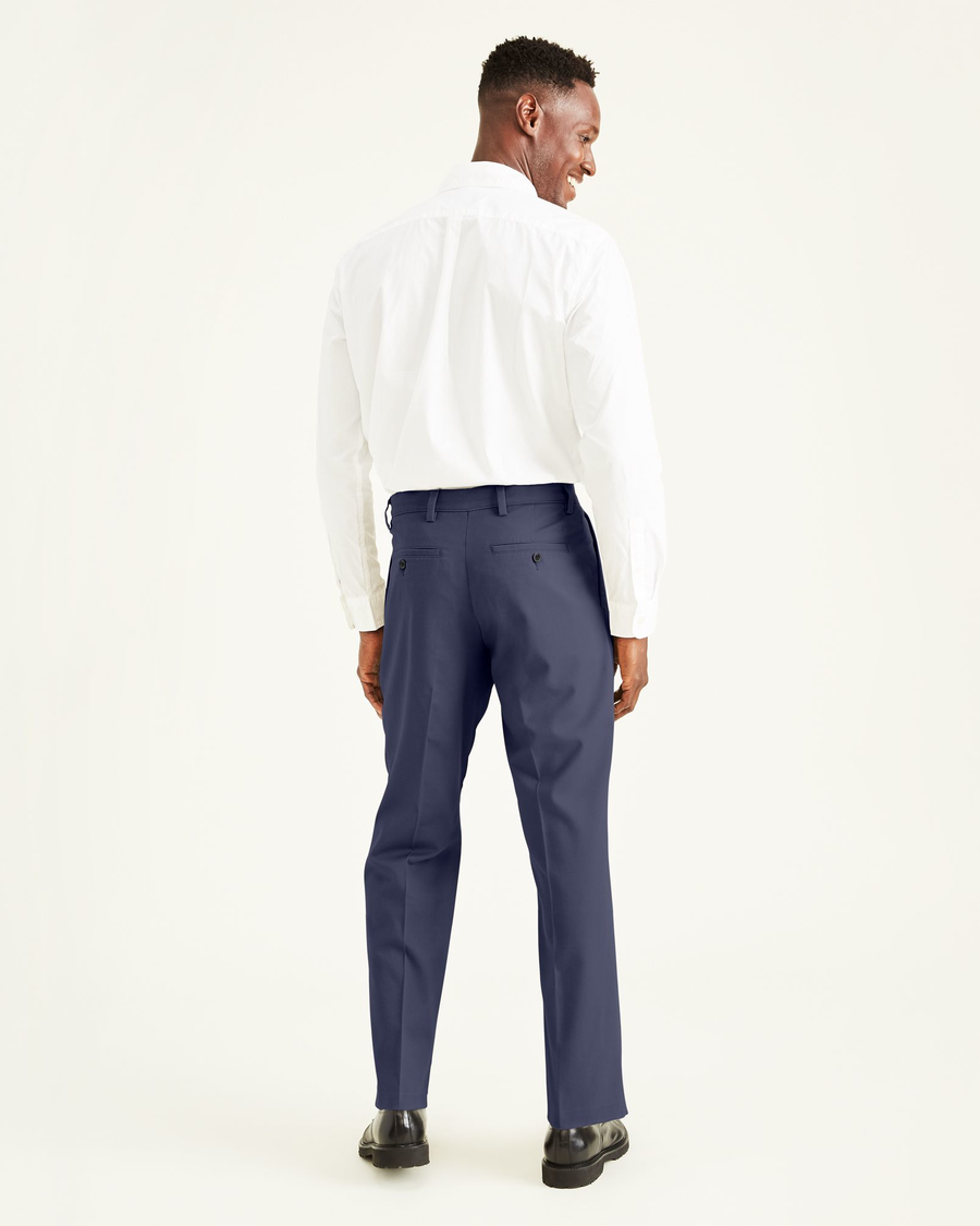 dockers pleated dress pants Dockers Men's Signature Lux Cotton Classic Fit Pleated Creased Stretch Khaki Pants