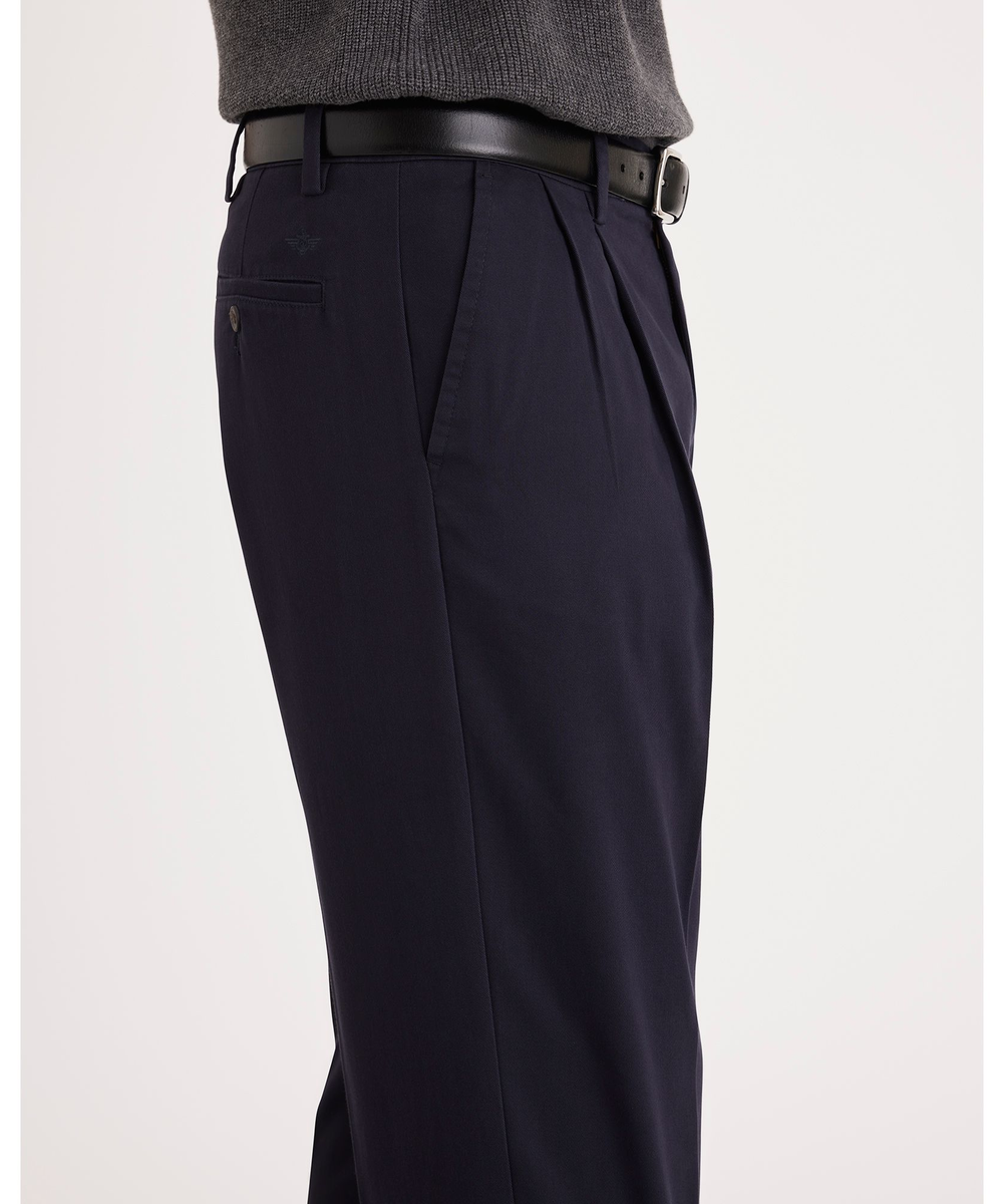 Dockers Premium Pleated Classic Fit Two-pleat Linen Pants Slacks Men's W33 linen brown type Vintage Second Hand