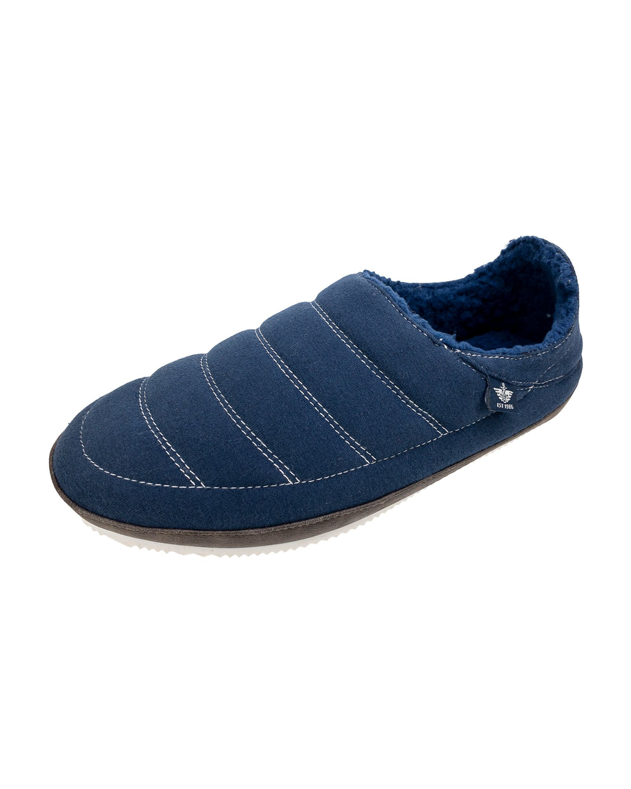 Front view of  Navy Oasis Slip-on with Crashback Heel.