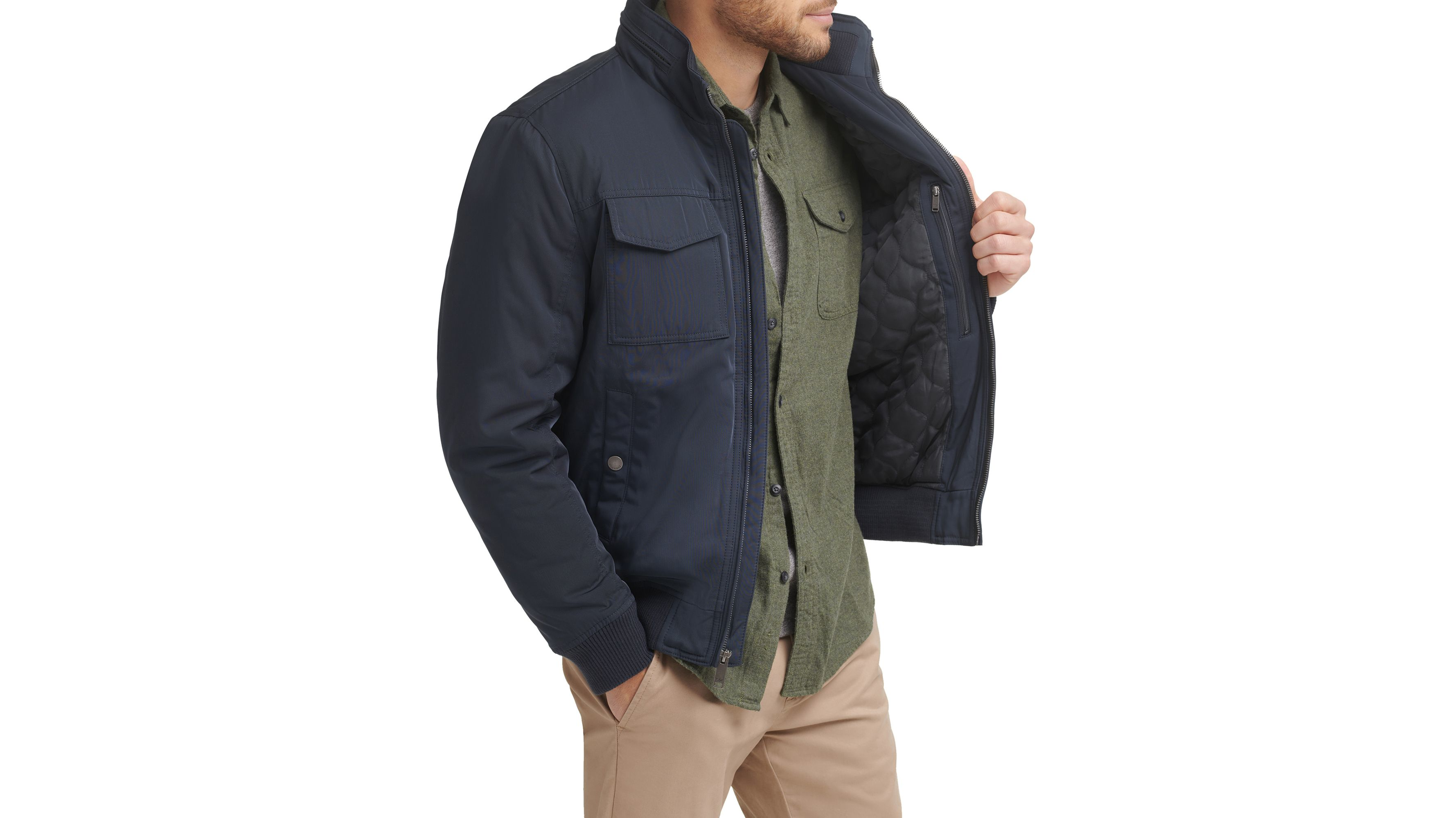 Polytwill 2-Pocket Military Bomber Jacket