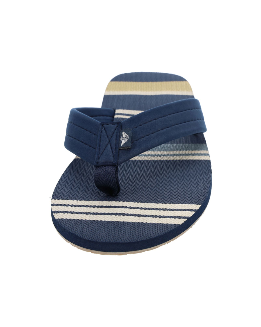 Front view of  Navy Printed Striped Flip Flops.