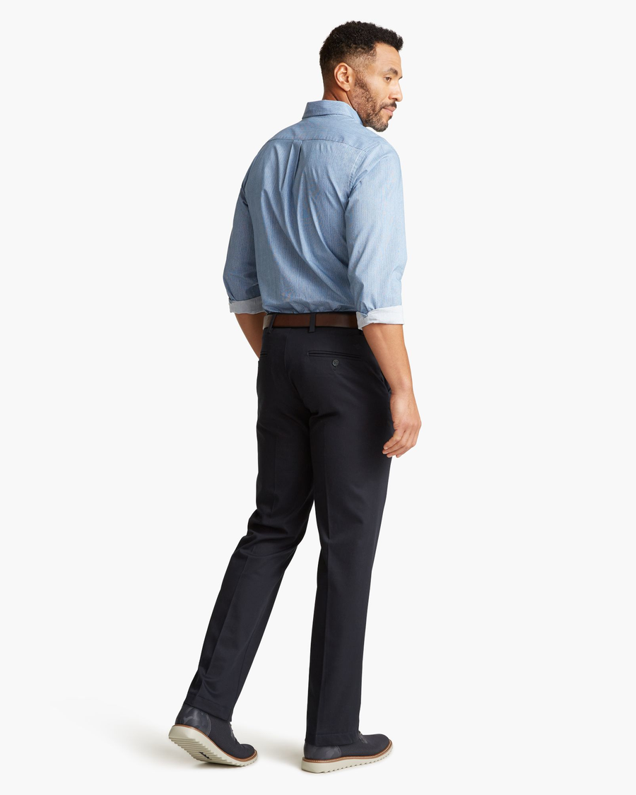 Men's Dark Blue Birdseye Semi Plain Slim Suit Pants