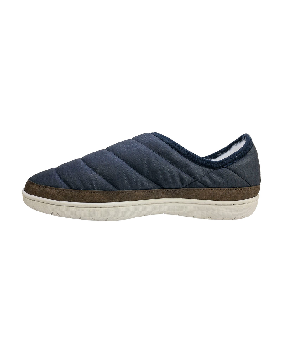 View of  Navy Ultralite Quilted Clog Slippers.