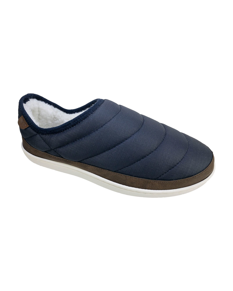 Front view of  Navy Ultralite Quilted Clog Slippers.