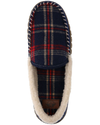 View of  Navy Venetian Moccasin Slippers.