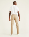 Back view of model wearing New British Khaki Jean Cut Pants, Straight Fit.