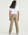 Back view of model wearing New British Khaki Signature Iron Free Khakis, Classic Fit with Stain Defender® (Big and Tall).