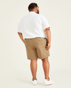 Back view of model wearing New British Khaki Ultimate 9.5" Shorts (Big and Tall).