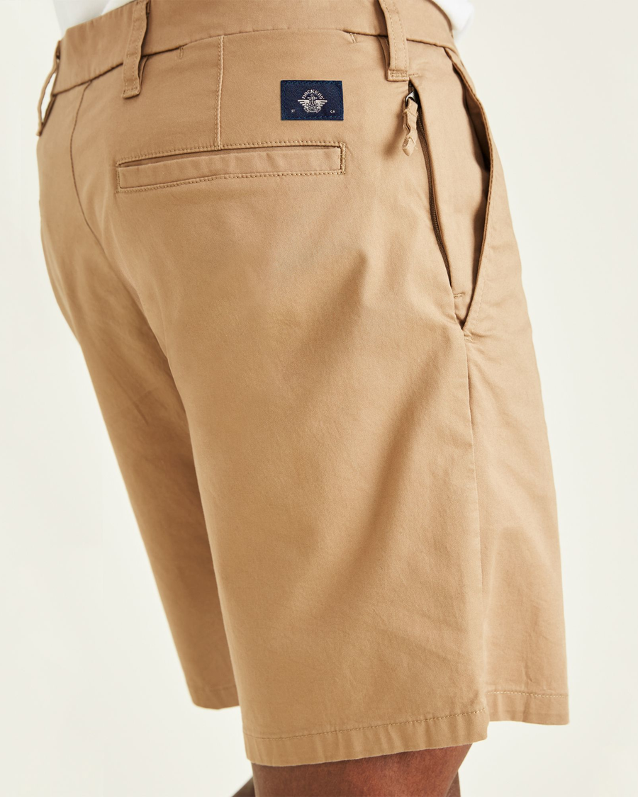 View of model wearing New British Khaki Ultimate 9.5" Shorts.