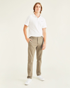 Front view of model wearing New British Khaki Ultimate Chinos, Slim Fit.