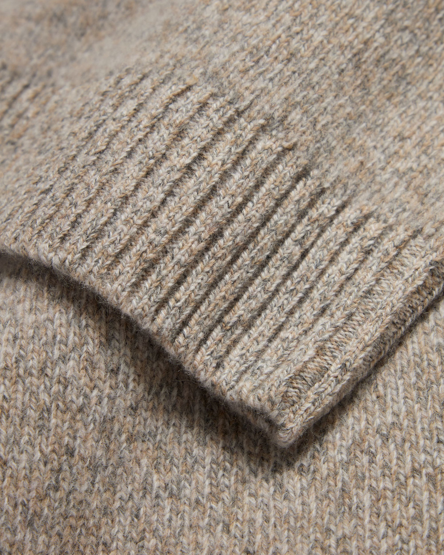 View of model wearing New England Twill Premium Crewneck Sweater, Regular Fit.