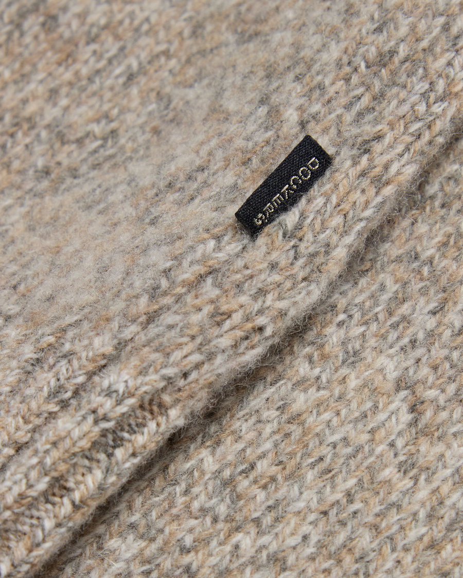 View of model wearing New England Twill Premium Crewneck Sweater, Regular Fit.