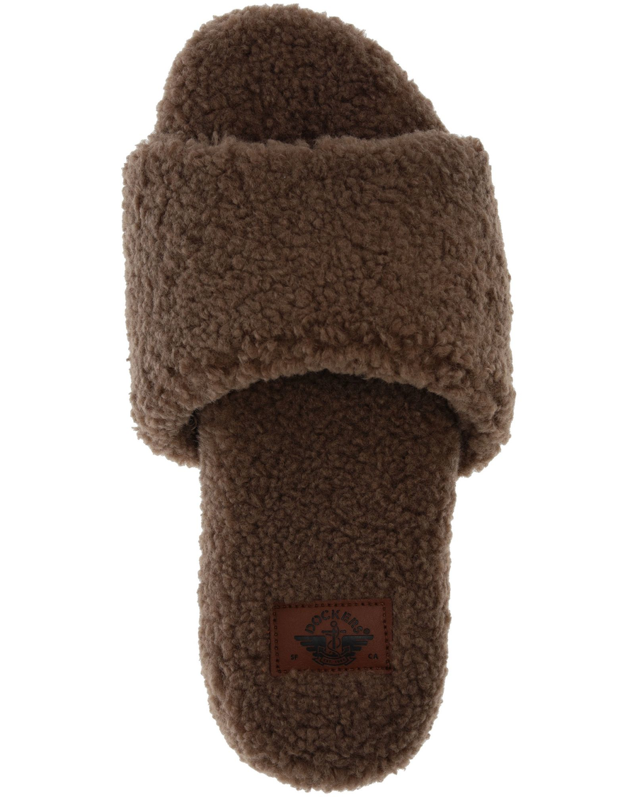 View of  Oatmeal Luxe Sherpa One Band Slide.