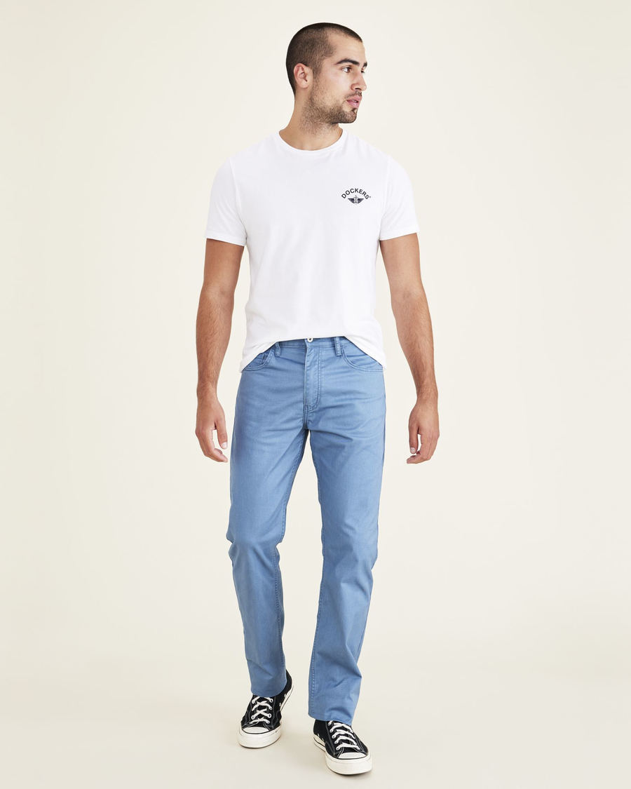 Front view of model wearing Oceanview Jean Cut Pants, Straight Fit (Big ...