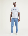 Front view of model wearing Oceanview Original Chinos, Straight Tapered Fit.