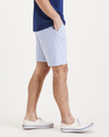 Side view of model wearing Oceanview Ultimate 9.5" Shorts.