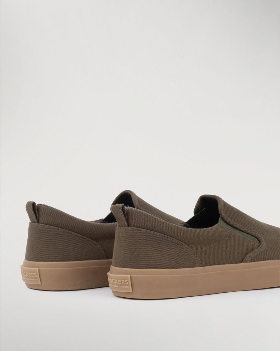 Back view of  Olive Fremont Slip On Sneakers.