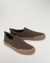 Front view of  Olive Fremont Slip On Sneakers.
