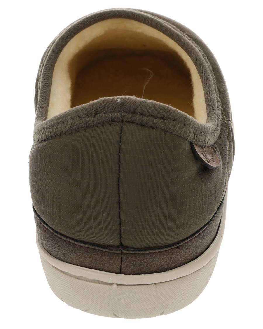 View of  Olive Ultralite Quilted Clog Slippers.