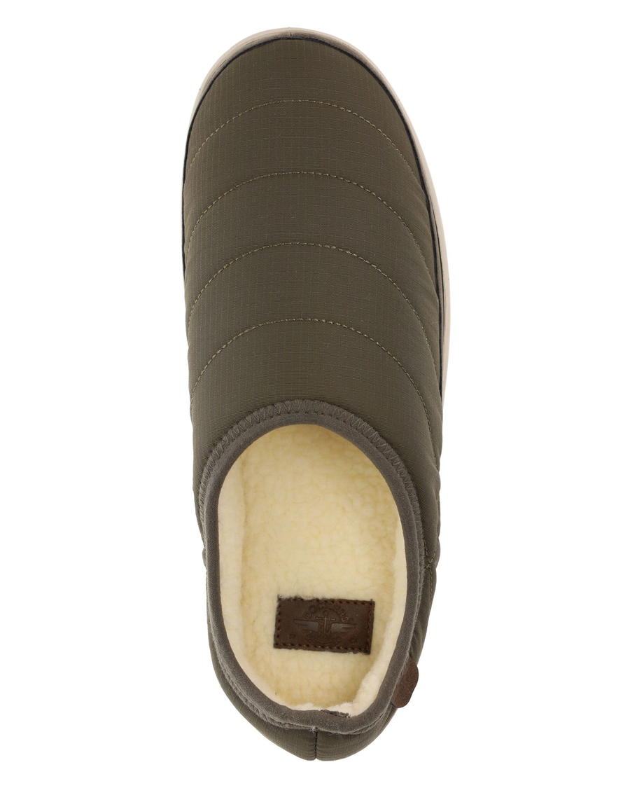 View of  Olive Ultralite Quilted Clog Slippers.