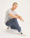 View of model wearing Ombre Blue Go Airweave 5-Pocket, Slim Tapered Fit.