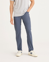 Front view of model wearing Ombre Blue Go Airweave 5-Pocket, Slim Tapered Fit.