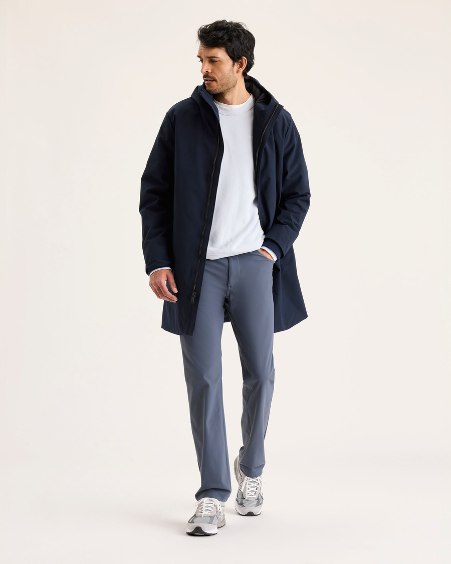 View of model wearing Ombre Blue Go Airweave 5-Pocket, Straight Fit.