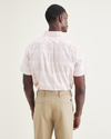 Back view of model wearing Orange Ochre Signature Comfort Flex Shirt, Classic Fit.